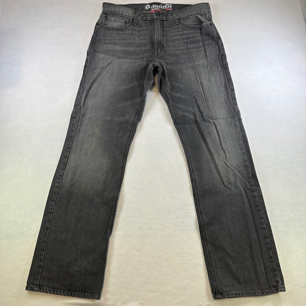 Denizen from Levis 218 Slim Straight Mens Jeans Faded Black Denim Pants 34x32